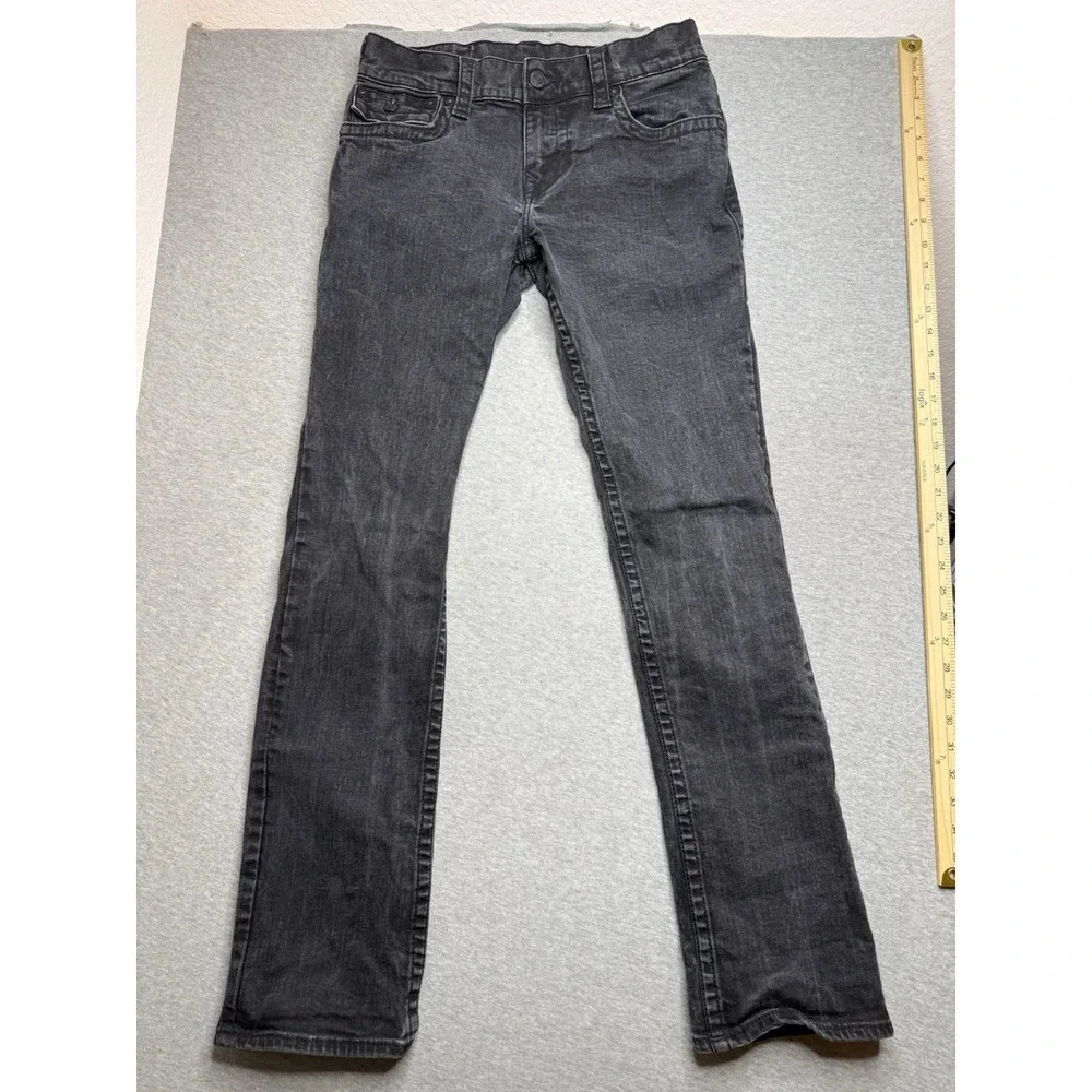 True Religion Ricky Relaxed Straight Jeans Men's 30 Black Flap Pockets Logo